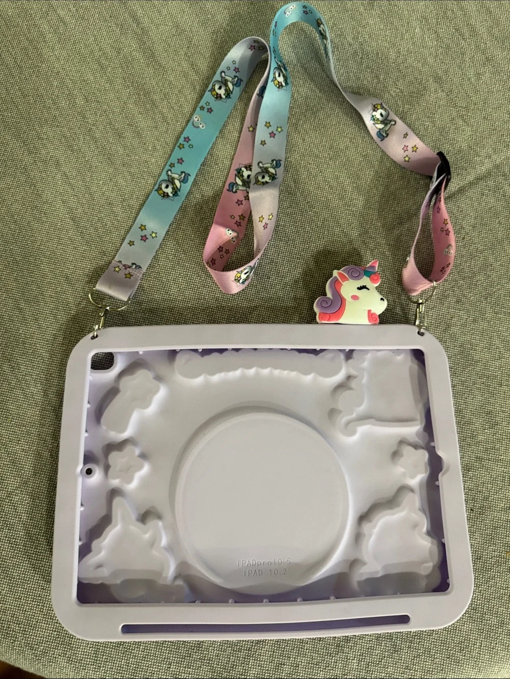 Kids Unicorn Crossbody Tablet Case with Strap - Lavender